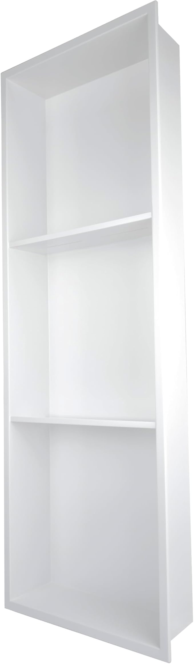 No Tile Needed Shower Niche for Bathroom Storage,Recessed Wall Niche,Three-Tier Shelves,Stainless Steel 12"×30" Matte White (White, 30 * 12 in)