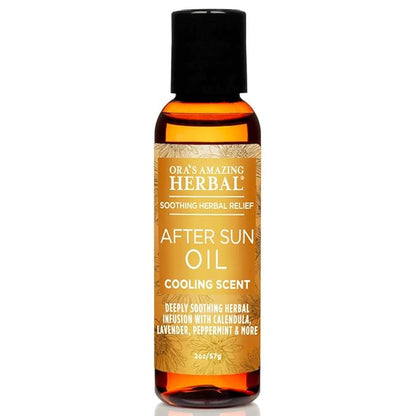 Ora's Amazing Herbal Travel Size After Sun and Shave Oil for Women & Men, Sunburn Relief, Botanical Moisturizer with Nourishing Herbs and Essential oils, Razor Burn, 2 oz with Pump