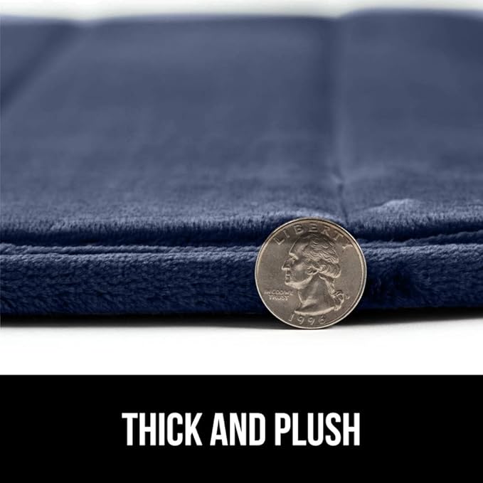 GORILLA GRIP Memory Foam Bath Mat, Soft Absorbent US Designed Bathroom Rug, Gripping Dots Machine Washable Bathmat, Cushioned Floor Mats, Shower Sink Rugs Room Décor Accessories, 24x17 Navy Blue