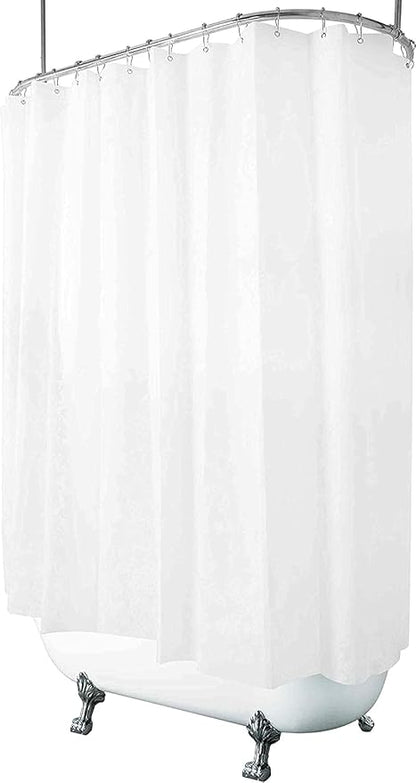 Clawfoot Tub Shower Curtain 180x60 Inch White Liner All Warp Around Extra Wide 36 Metal Hooks Vinyl Bath Curtain for Clawfoot Stand Up Tub Bathroom PEVA Waterproof Liner