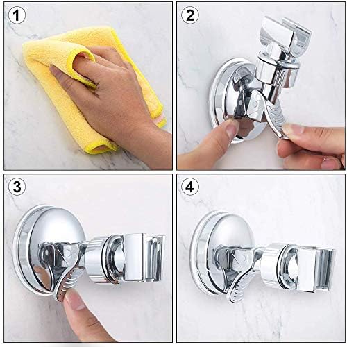 Adjustable Shower Head Holder, Bathroom Suction Cup Handheld Shower Head Bracket, Removable Handheld Showerhead & Wall Mounted Suction Bracket (Two Packs)