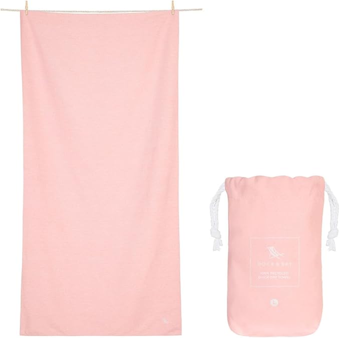 Dock & Bay Beach Towel - Quick Dry, Sand Free - Compact, Lightweight - 100% Recycled - Includes Bag - Set of 6 - Essentials, Extra Large (200x90cm, 78x35)