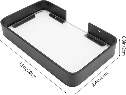 Bathroom Glass Shelf Floating Wall Rack Black Corner Organizer for Shampoo and Cosmetics Easy Install Storage for Humid Spaces Bathroom Wall Rack