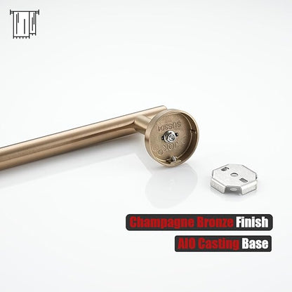 JQK Champagne Bronze Bath Towel Bar, 33 Inch 304 Stainless Steel Thicken 0.8mm Towel Rack Bathroom, Towel Holder Wall Mount, Useable Length 30 Inch, TB110L30-CB