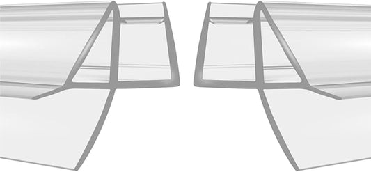 2-Pack Shower Door Bottom Seal (3/8'' X 39'') Glass Shower Door Seal Strip with Drip Rail Frameless Shower Door Sweep can Covers up to 13mm Gap