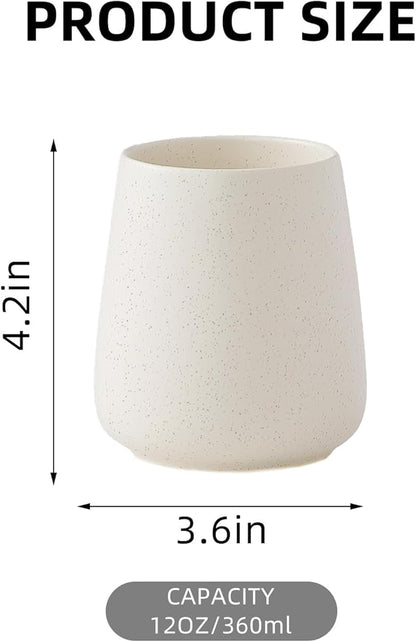 Beige Toothbrush Holder for Bathroom - Ceramic Tooth Brushing Holders, Toothbrush Cup, Toothpaste Organizer for Bathroom Countertop, Makeup Brush Holder, Pen Holder for Home Desktop Storage