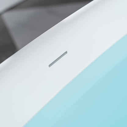 WOODBRIDGE 67" L x 32-5/8" W Luxury Contemporary Solid Surface Stone Resin Freestanding Bathtub in Matte White