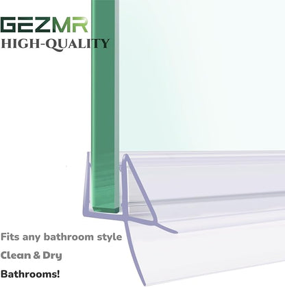 2-Pack Shower Door Bottom Seal (1/4'' X 39'') Glass Shower Door Seal Strip with Drip Rail Frameless Shower Door Sweep can Covers up to 13mm Gap