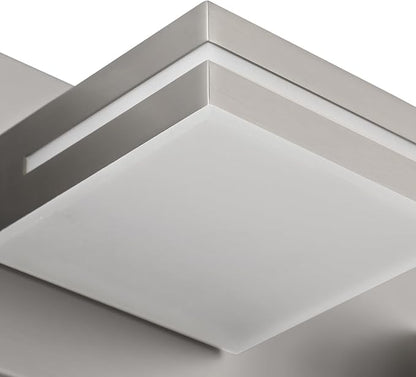 SineRise LED Modern Bathroom Vanity Light Fixtures (6-Light, 48-Inch), Brushed Nickel Modern Acrylic Bathroom Wall Lighting Fixtures Over Mirror (Cool White 6000K)