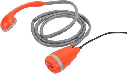 Portable Pump Shower Head, 12V Outdoor Shower with Powerful Water Flow 3.5L per Minute, for Camping Hiking RV Car Washing Pet Bathing