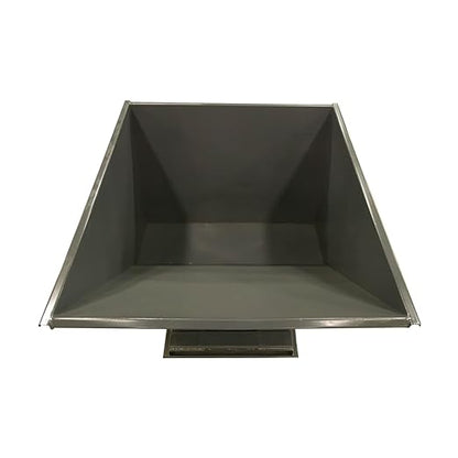 Heavy Duty Self-Dumping Hopper, 2 cu yd Tall, 6000 lb Capacity, 70.331"x60"x47.31", Gray