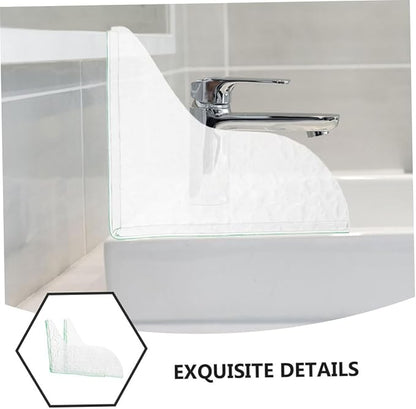 2pcs Kitchen Sink Splash Guard Elegant Acrylic -Splashing Barrier for Bathroom and Bathtub Wave Pattern