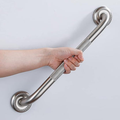 Anti Slip Shower Grab Bar, 24-Inch Toilet Textured Sturdy Hand Rail, Stylish Bathroom Armrest, Brushed Nickel Finish, Multi Function Assist Handle