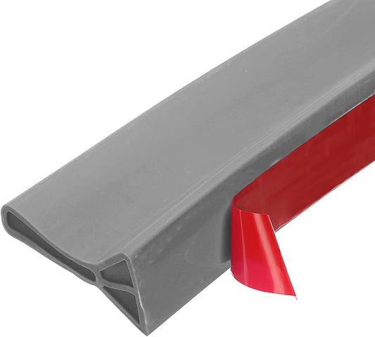 PATIKIL 2" Collapsible Shower Threshold Water Barrier, 118 Inch Self Adhesive Shower Door Bottom Seal Silicone Water Splash Guard for Bathroom Kitchen, Gray (9.8 Feet)