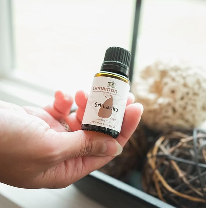 Cinnamon Essential Oil - Direct from Sri Lankan Essential Oils - 100% Pure - Natural Aceite de Canela for Aromatherapy & Wellness - Premium Grade (15ml)