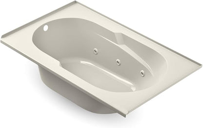 Jacuzzi SIGNATURE Acrylic Drop-In Bathtub, Jet Massage Tub, Slip Resistant, Left Drain Placement, 60" (L) x 36" (W), Rectangle, Oyster