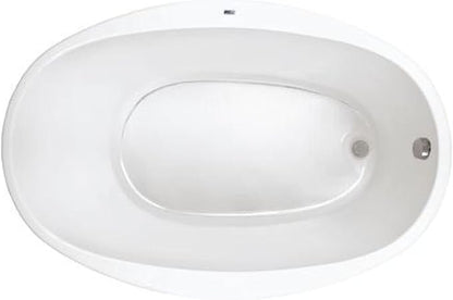 PROFLO PFS5838 Lansford 58" x 38" Drop In Acrylic Soaking Tub with Reversible Drain and Overflow - White