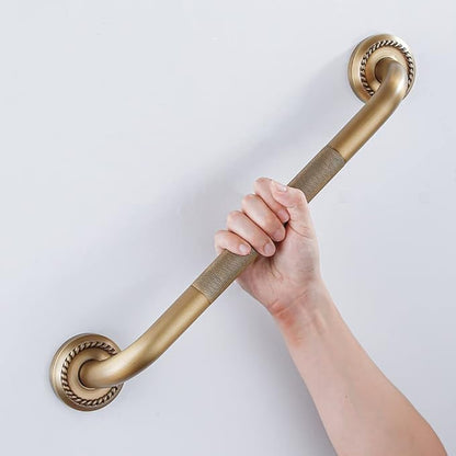 Heavey Duty Grab Bar, 18-Inch Sturdy Hand Rail, Stylish Bathroom Armrest, Antique Brass Finish, Good for Senior, Kids, Elderly