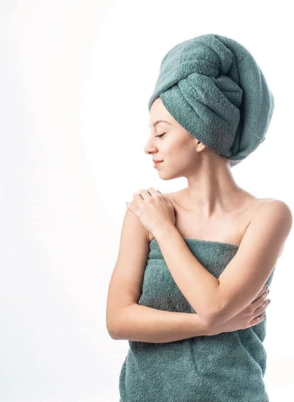 Hencely Luxury Hand Towel - Set of 2 (16x28 Inches) - Soft Turkish Cotton, Absorbent, Quick-Drying Face, Body, Kitchen, and Bathroom Towel (Hand Towels 2 Pack, Dark Green)