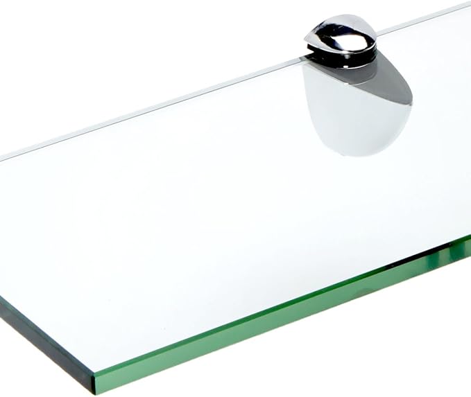 Spancraft Glass P-4.75x24-Chrome Peacock Glass Shelf, Chrome, 4.75" x 24"