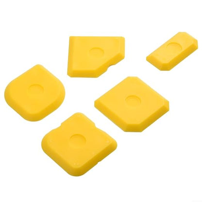 5pcs Portable Yellow Silicone Caulking Kit Multi Edge Sealant Applicator Tool Smoother Mastic Tool for Kitchens Bathrooms