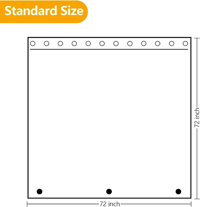 Waterproof Fabric Shower Curtain Liner with 3 Extra-Large Magnets, 72 x 72 inch Washable Cloth Shower Liner Odorless Hotel Quality, Neutral White Lightweight Shower Curtain for Bathroom