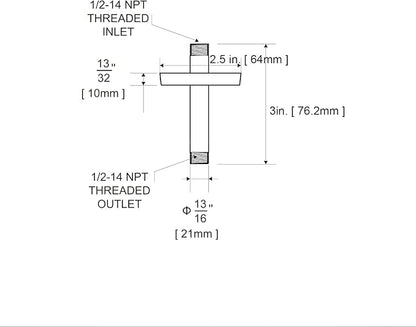 OFFO Shower Arm with Flange, 3 in Brushed Nickel Ceiling Mount Replacement Rain Shower Head Straight Arm Ceiling-Mounted For Fixed Shower Head & High Pressure Rain