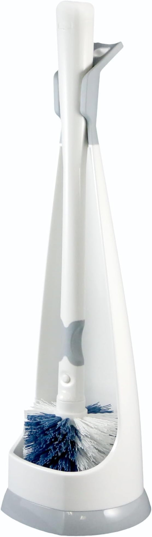 Unger No-Drip Toilet Brush Set, Flexible Neck Scrubber with Portable Carrying Caddy Holder, Discreet Bathroom Cleaning Supplies, Scrub Tough Stains with Non-Scratch Bristles
