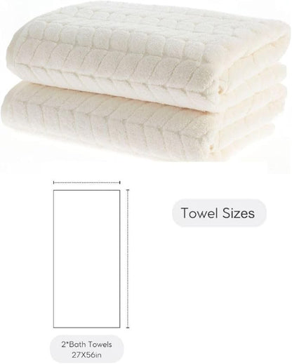 BAGNO MILANO Turkish Cotton Ultra-Soft Plush Absorbent Quick Dry Bathroom Towel Set, Made in Turkey (Gray, 2 pcs Bath Towel Set)