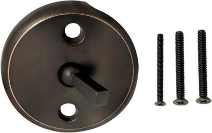 Trip Lever Bathtub Drain Kit with Strainer – 2-Hole Overflow Faceplate, Matching Screws – Tub Drain Trim Replacement Set for Bathroom Bathtubs