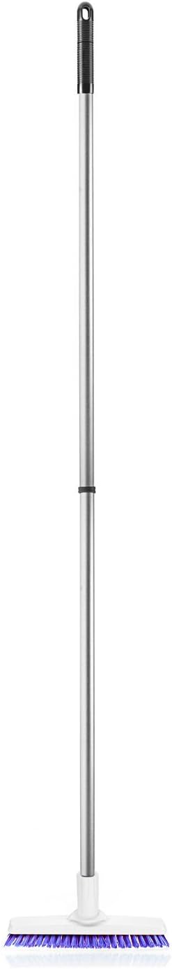 Fuller Brush Tile Grout E-Z Scrubber – Adjustable Handle 29"-52" with Pivoting 9" Brush Head, V-Trim Scratch-Free Bristles Lightweight Grout, Tile, Shower, Corner – Surface Scrub Brush