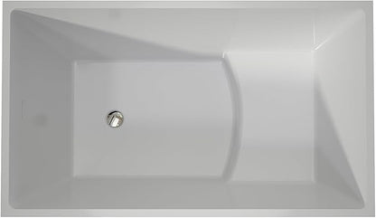 47" Acrylic Freestanding Bathtubs, Stand Alone Tub, Japanese Soaking Tubs for Bathroom, Integrated Overflow and Drain, cUPC Certified, Gloss White