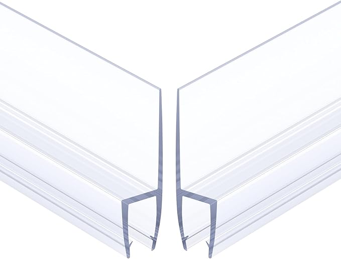 AmazerBath Shower Door Side Seal Strip (Set of 2), Frameless Glass Shower Door Seal Strip - Suitable for 1/4 Inch Glass, 78 inch
