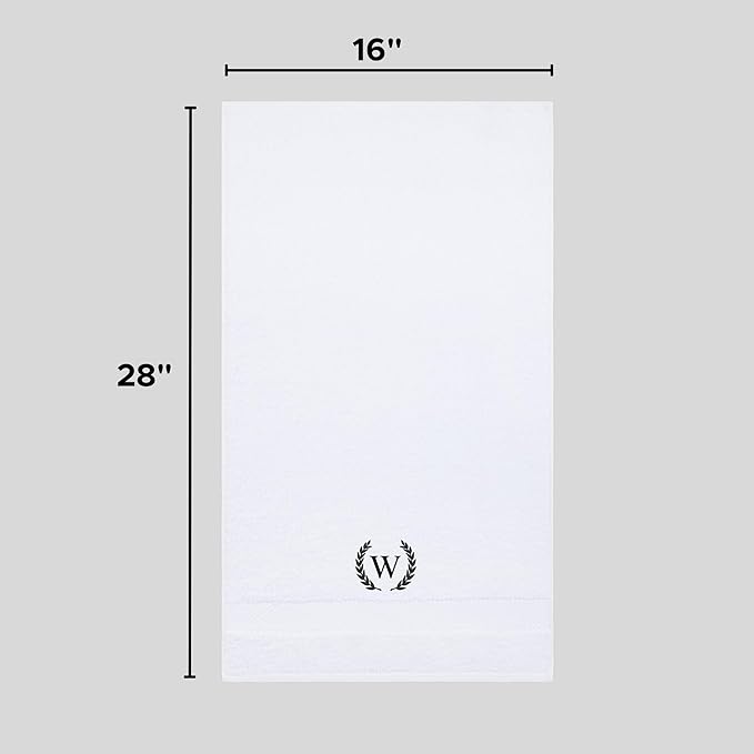 Monogrammed Hand Towels for Bathroom Makeup, Personalized Turkish Cotton Towel with Embroidery, Gift for Weddings, Housewarming, Anniversaries, and Bridal Showers, Set of 2 (Gold, Initial Y)