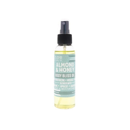 Rinse Bath & Body Almond & Honey Body Oil Moisturizer Spray - Natural Lightweight Fast Absorbing with Squalane, Grapeseed, Apricot & Vitamin E Oil for All Skin Types, 4 fl oz
