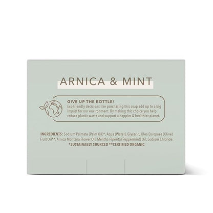 Olivia Care Arnica & Mint All Natural Bar Soap Set, Organic Olive Oil, Triple-Milled, 5 oz Each, 3-Pack, Made in the USA