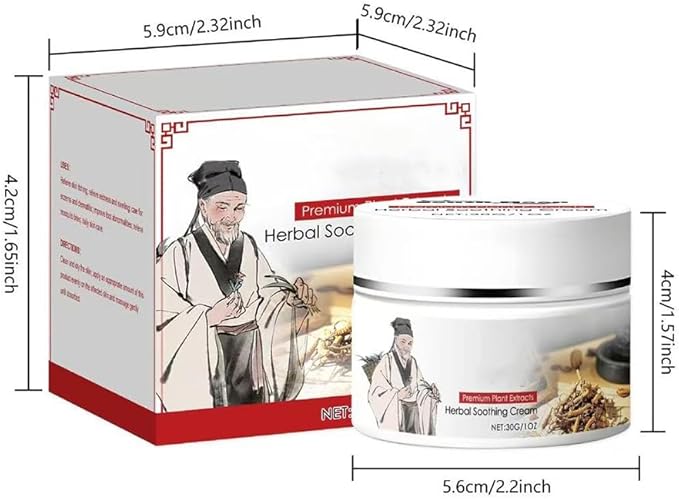Herbal Body Care Cream - Relieves Dry and Tight Skin, Soothing Skin | Relieves Itching, Rich in Menthol, Calendula & Dendrobium | 1 FL oz (1Pcs)
