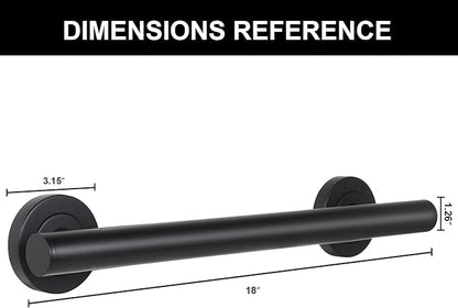 Lava Odoro Shower Grab Bar, Modern Stainless Steel Handicap Grab Bar for Bathtubs and Showers, Shower Safety Bar for Seniors Disabled, ADA-Compliant (Matte Black, 18 Inch)
