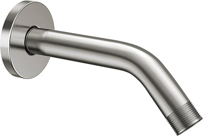 Cobbe Shower Arm with Flange and Teflon Tape, 6-Inches Wall Mounted Shower Pipe Arm 304 Stainless Steel Extension for Fixed Shower Head, Brushed Nickel