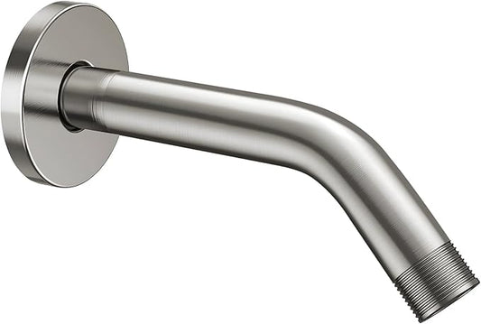 Cobbe Shower Arm with Flange and Teflon Tape, 6-Inches Wall Mounted Shower Pipe Arm 304 Stainless Steel Extension for Fixed Shower Head, Brushed Nickel
