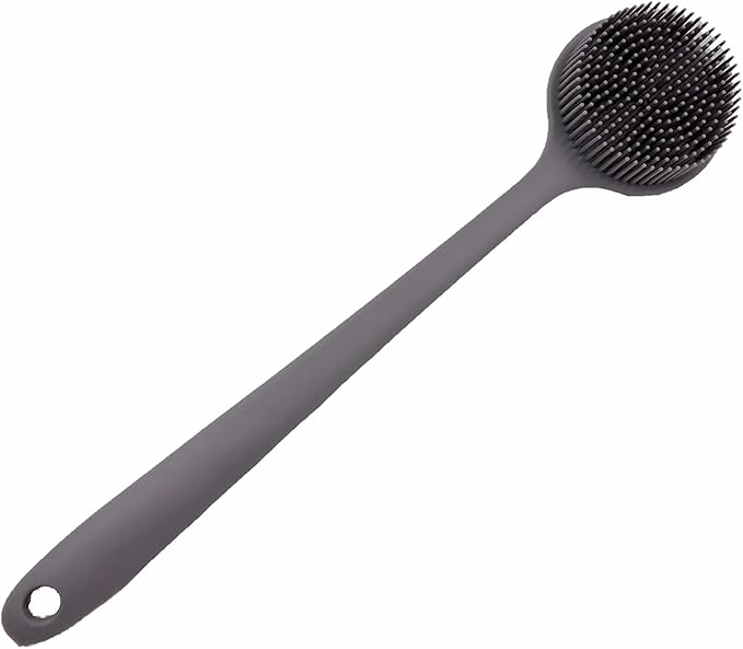 Silicone Body Scrubber - Long Handle Back Scrubber, Shower Exfoliator