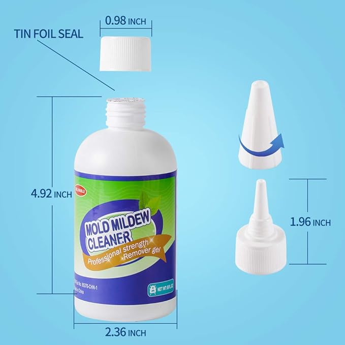 Mold Mildew Cleaner Gel Household Cleaner for Wall Tiles Grout Sealant Bathroom Cleaning Home Kitchen Sinks Cleaning - 8 Fl.Oz(Pack of 1)
