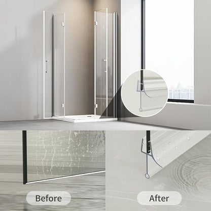 Frameless Shower Door Bottom Seal, 2 Pcs Shower Door Sweep, Shower Door Seal Strip for 5/16" Glass, Stop Shower Leaks and Create a Water Barrier 31.5" Long Sweep