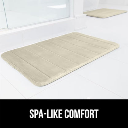 GORILLA GRIP Memory Foam Bath Mat, Soft Absorbent US Designed Bathroom Rug, Gripping Dots Machine Washable Bathmat, Cushioned Floor Mats, Shower Sink Rugs Room Décor Accessories, 30x20 Champagne