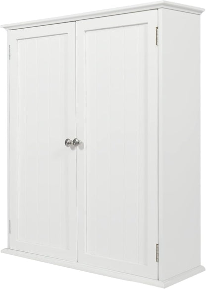 Wall Mount Bathroom Storage Cabinet, White Bathroom Cabinet with Doors and Adjustable Shelves, Wall Cabinet for Bathroom Above Toilet, Medicine Cabinet Wall Mounted, Wood
