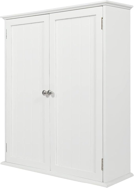Wall Mount Bathroom Storage Cabinet, White Bathroom Cabinet with Doors and Adjustable Shelves, Wall Cabinet for Bathroom Above Toilet, Medicine Cabinet Wall Mounted, Wood