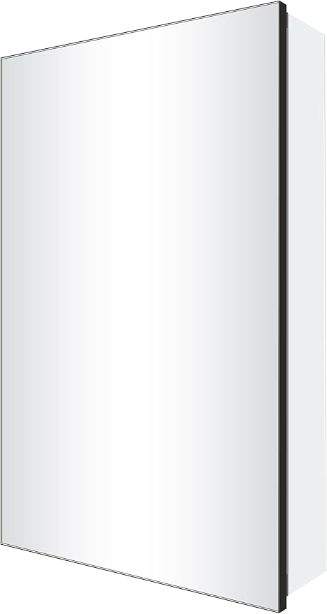 Bathroom Medicine Cabinet with Farmhouse Black Aluminium Alloy Framed 26(H) x 16(W) Inches Recess or Surface Mount Mirror Cabinet for Bathroom Toilet Kitchen