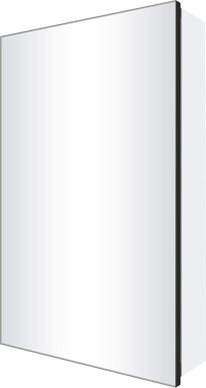 Bathroom Medicine Cabinet with Farmhouse Black Aluminium Alloy Framed 26(H) x 16(W) Inches Recess or Surface Mount Mirror Cabinet for Bathroom Toilet Kitchen