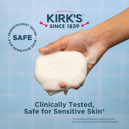 Kirk's Castile Bar Soap for Men, Women & Children - Made with Premium Coconut Oil, Sensitive Skin Formula- Vegan & Non GMO- Citrus Twist- 4 oz. Bars 6 Pack