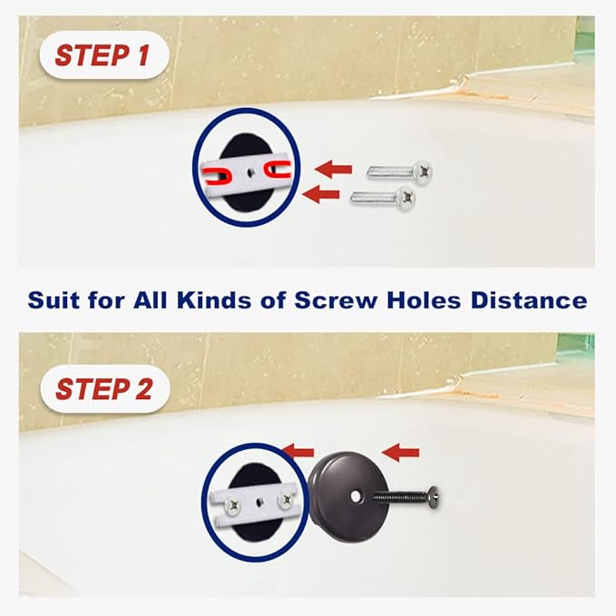 Single Hole Bathtub Drain Overflow Plate/Tub Overflow Drain Ccover with Three Matching Screws/Bathtub Overflow Drain Cover Includes an Adapter (Oil Rubbed Bronze)